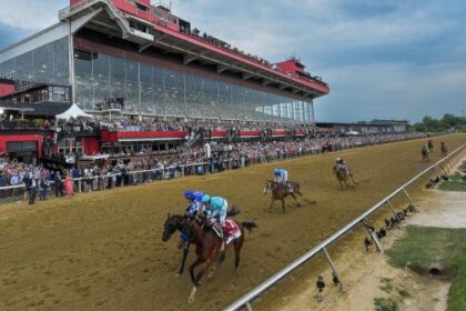 Betting menu, Preakness Post Times and Black-Eyed Susan cards at Pimlico