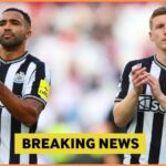 Matt Targett applauds the Newcastle fans