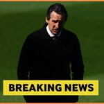 Aston Villa manager Unai Emery plus yellow