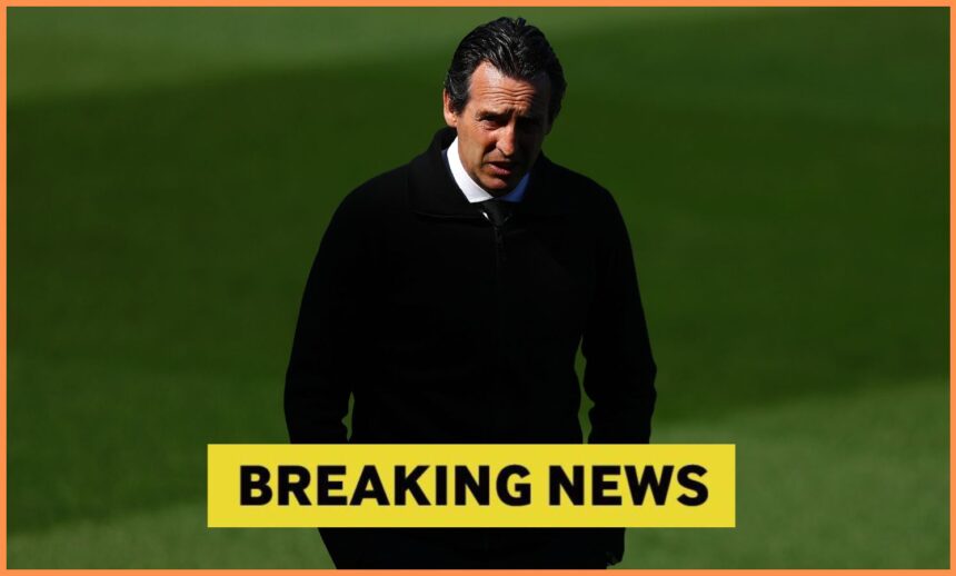 Aston Villa manager Unai Emery plus yellow
