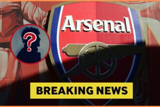 Arsenal FC logo at the Emirates Stadium