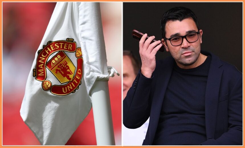 Manchester United corner flag and Barcelona director Deco on the phone