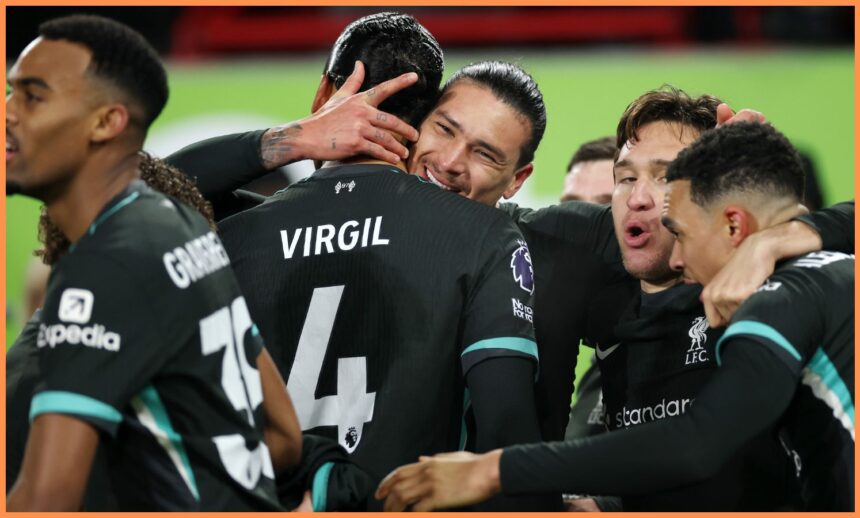Liverpool players celebrating