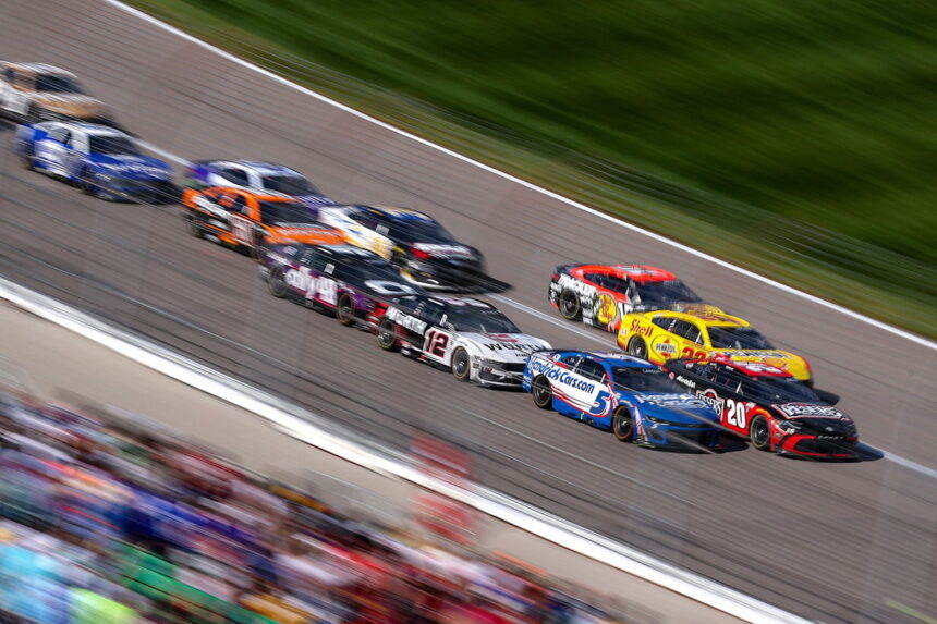 Christopher Bell "just trying to finish" at the Nascal Kansas Race.