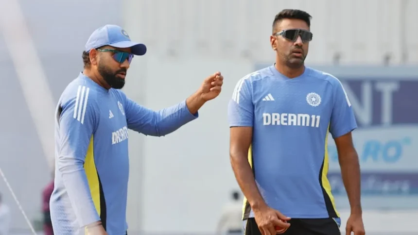 Ravichandran Ashwin and India captain Rohit Sharma