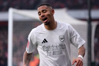 Gabriel Jesus in action for Arsenal in the FA Cup