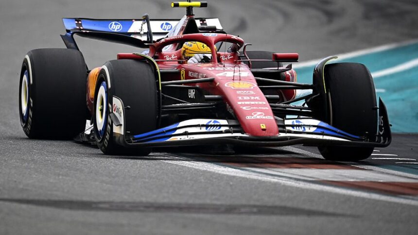 Hamilton shows the fight, but his Ferrari doesn't pack a punch