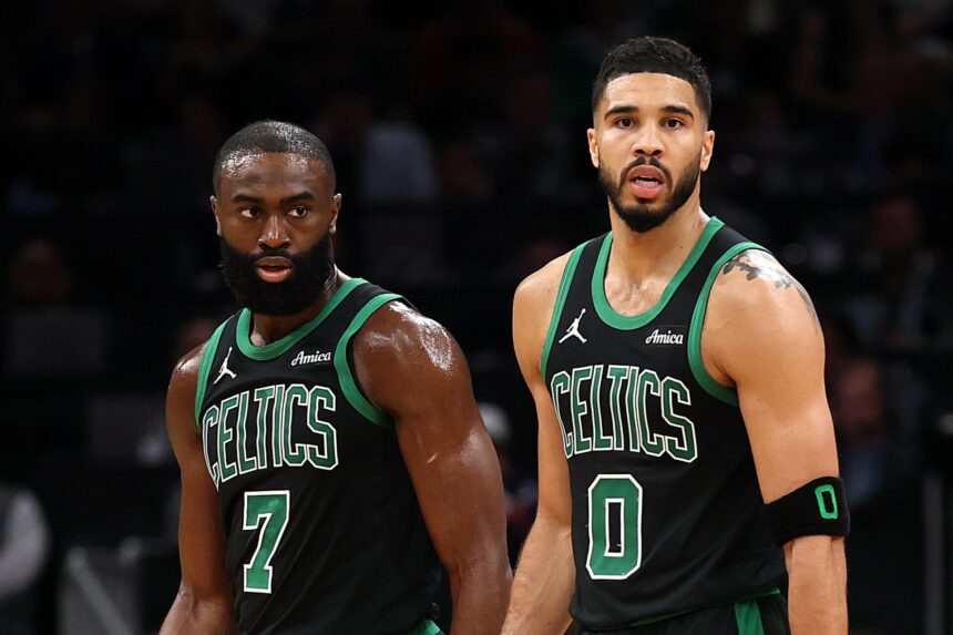 Jalen Brown has a short but sweet message to Jason Tatum after a huge Game 5 victory for the Boston Celtics.