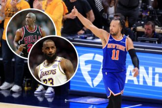 Jalen Brunson has shots outperforming Michael Jordan on playoff records. LeBron James is No. 1