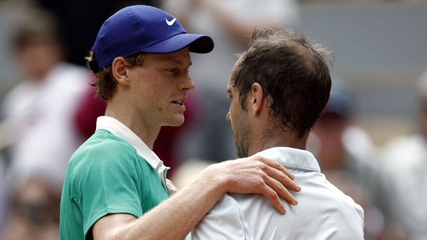 Jannik Sinner hits Richard Gasquet at the French Open to end the French career