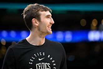 Luke Cornett "stomps" at what happened at the end of the third quarter of the Boston Celtics' victory, he regretted
