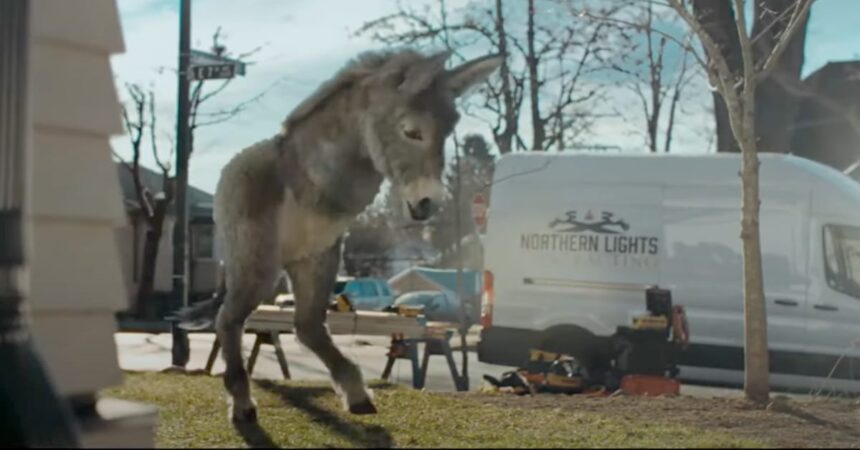 A CGI donkey with half a body.