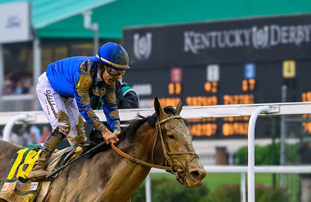 Sovereignty trains towards the Belmont stakes