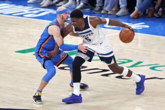 The OKC Thunder has the Minnesota Timberwolves historically low score in the first half of WCF Game 5