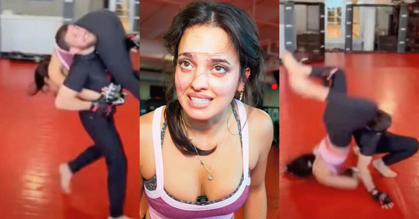 Watch UFC Champ Merab Dvalishvili Accidentally Slams Nina Marie Daniele On Her Face - Making her a Meme