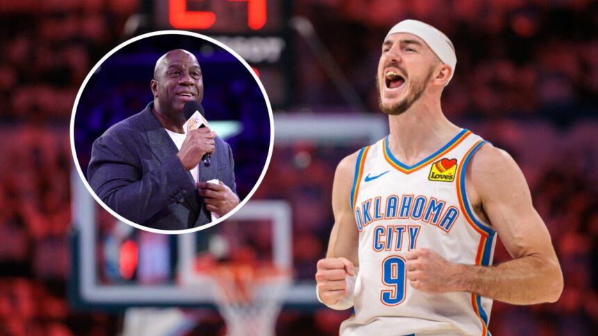 Alex Caruso admits he's laughing when he sees Magic Johnson's message after the OKC Thunder wins