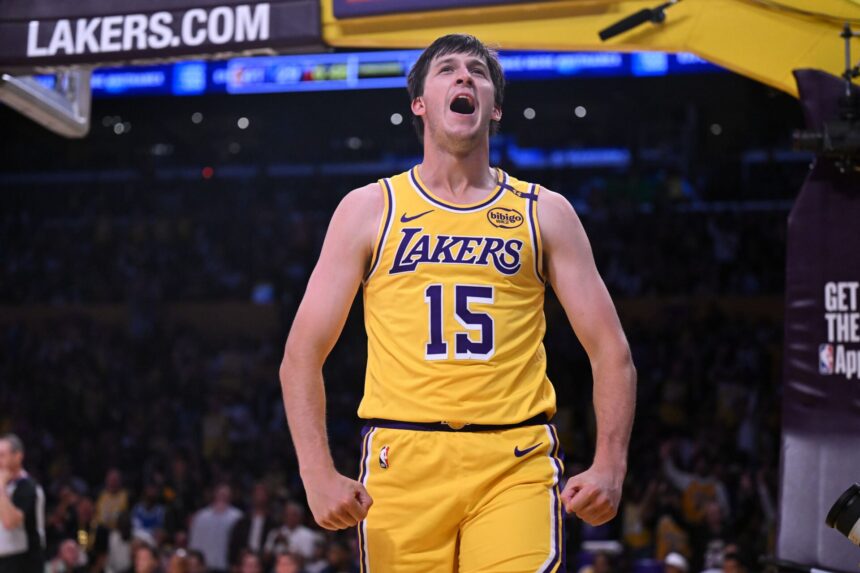 Austin named the LA Lakers breakout player over the 2025-26 season and asked why he wasn't in court
