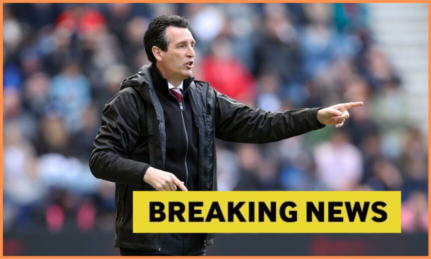 Unai Emery gestures on the touchline for Aston Villa