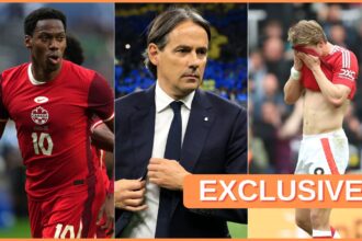Jonathan David, Simone Inzaghi and Rasmus Hojlund
