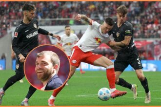 Benjamin Sesko in action for RB Leipzig against Stuttgart
