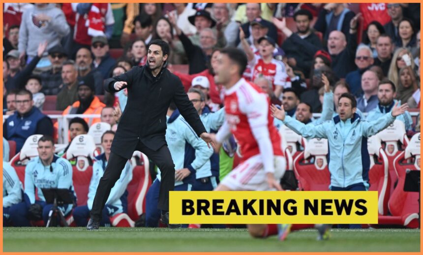 Mikel Arteta during Arsenal vs Newcastle