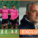 Jadon Sancho and Jose Mourinho