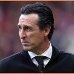 Aston Villa manager Unai Emery looks on