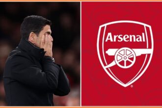 Arsenal manager Mikel Arteta reacts