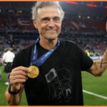 Luis Enrique with his Champions League winners