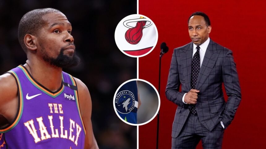 "Different Dimensions"...Stephen A. Smith chooses which one is best for Kevin Durant: the Miami Heat or the Minnesota Timberwolves