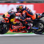 Enea Bastianini heads for the KTM Aero test.