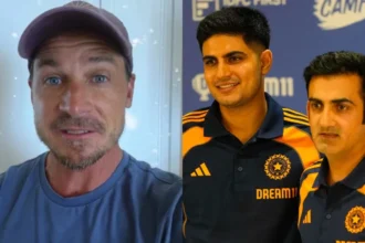 Dale Steyn, Shubman Gill and Gautam Gambhir of India