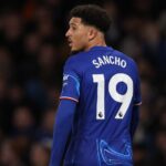Jadon Sancho in action for Chelsea against Brentford