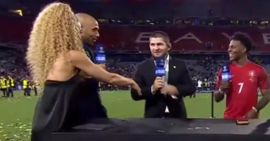 Khabib Nurmagomedov Declines Handshake From Female Host on Live TV: 'A Lot of Legends Here'