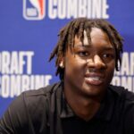 La Lakers' Adou Thiero gives names to two NBA players he admires. One is the New York Knicks Star