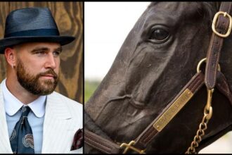 NFL star Travis Kelce earned his first victory as owner of a racehorse with the aptly named Swift Delivery