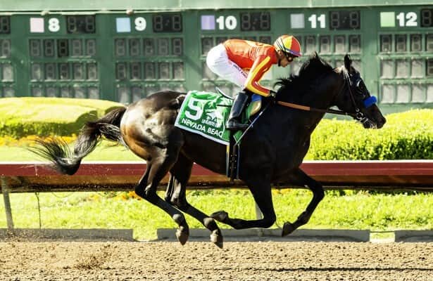 Nevada Beach wins Baffert for 10th in the Los Alamitos Derby