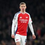 Oleksandr Zinchenko in action for Arsenal in the Champions League