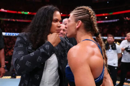 Amanda Nunes and Kayla Harrison staredown, UFC 316