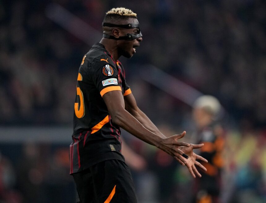 Victor Osimhen reacts during Galatasaray