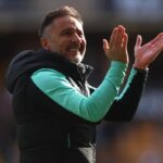 Wolves manager Vitor Pereira applauds the fans