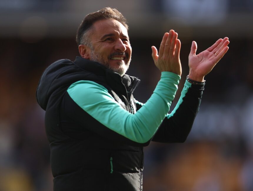 Wolves manager Vitor Pereira applauds the fans
