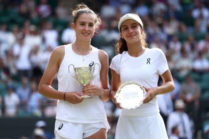 Slovakia's Mia Pobankova wins the Wimbledon Junior Singles title