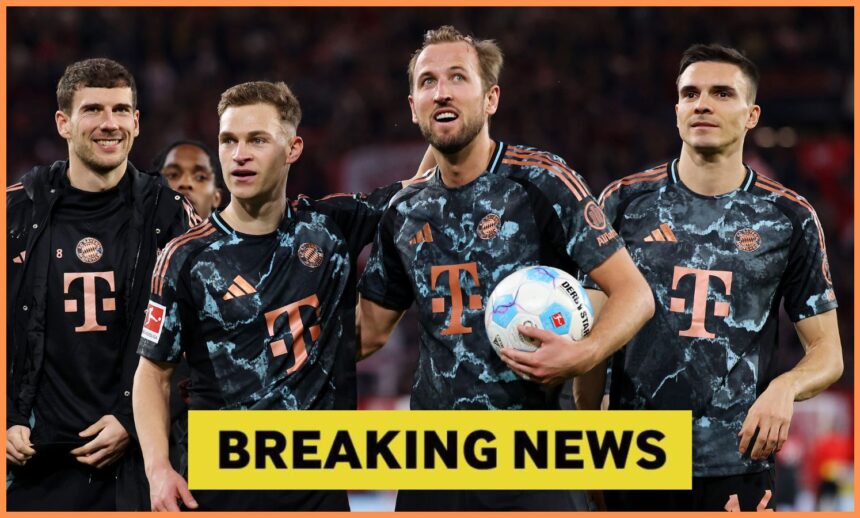 Joao Palhinha with Harry Kane and Joshua Kimmich