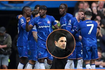 Noni Madueke and Mikel Arteta