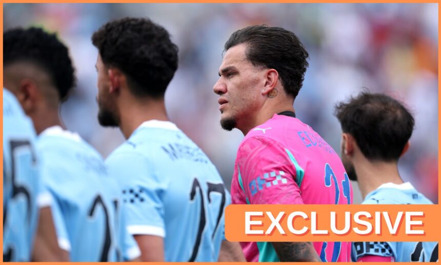 Ederson lining up for Manchester City