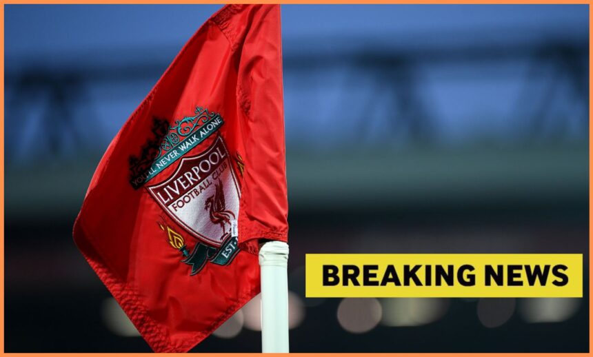 Liverpool FC flag and breaking news banner