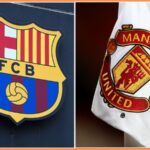 Barcelona and Manchester United club badges