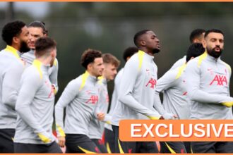 Ibrahima Konate in Liverpool training