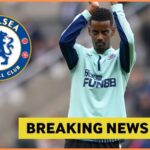 Alexander Isak warming up for Newcastle, plus Chelsea logo and yellow